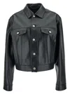 Balenciaga Black Cropped Jacket With Silver-tone Branded Buttons In Super Smooth Leather Woman In Black