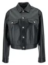Balenciaga Black Cropped Jacket With Silver-tone Branded Buttons In Super Smooth Leather Woman In Multicolor