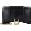 Balenciaga Hourglass Wallet On Chain Smallleathergoods In Black