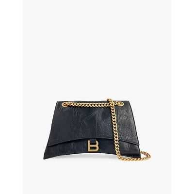 Balenciaga Black Crush Leather Shoulder Bag