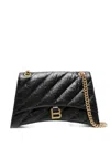 Balenciaga Crush Medium Quilted Leather Shoulder Bag In Black