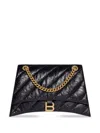 Balenciaga Hourglass S Quilted Shoulder Bag In Black
