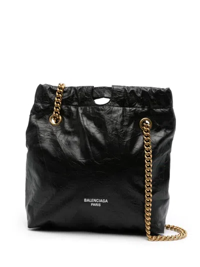 Balenciaga Black Crush Small Leather Tote Bag