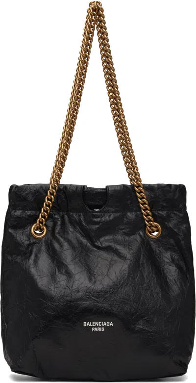 BALENCIAGA BLACK CRUSH SMALL TOTE