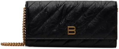 Balenciaga Black Crush Wallet On Chain Quilted Bag