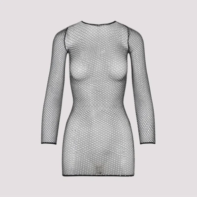 BALENCIAGA BLACK CRYSTAL MESH MINI TOP