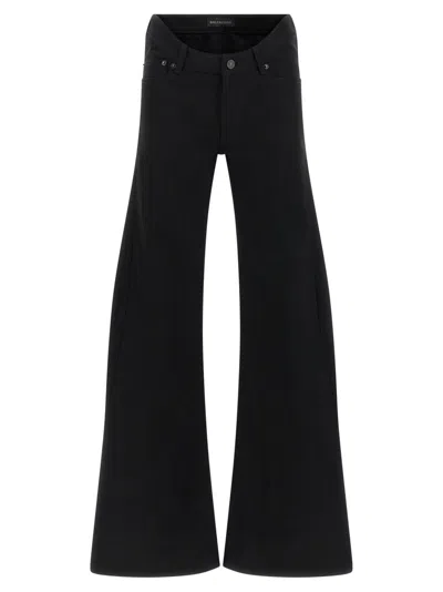 BALENCIAGA WOMEN BLACK CURVED WAIST JEANS, 28 LUXURY JEANS FOR WOMEN DARVEYS