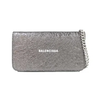 Pre-owned Balenciaga Black Dark Gray Leather Phone Wallet ()