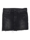 Balenciaga Washed Black City Mini Denim Skirt In Black