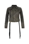 Balenciaga Women Black Denim Jacket In Black