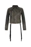 Balenciaga Women Black Denim Jacket In Gray