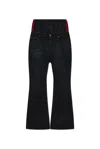 Balenciaga Layered Shell-trimmed Distressed Flared Jeans In Black