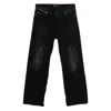 Balenciaga Men Distressed Denim Jeans In Black