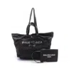 Balenciaga Black Denim Nylon Tote Bag In Black