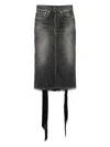 Balenciaga Denim Skirt With Laces Interwining In Multi