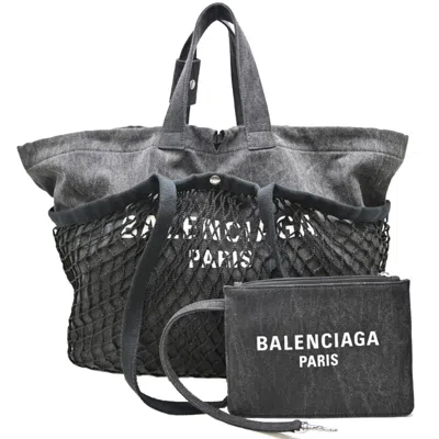 Pre-owned Balenciaga Black Denim Tote Bag ()