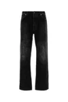 Balenciaga Black Denim Wide-leg Jeans In Black