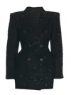 Balenciaga Women's Tweed Button Up Jacket In Black