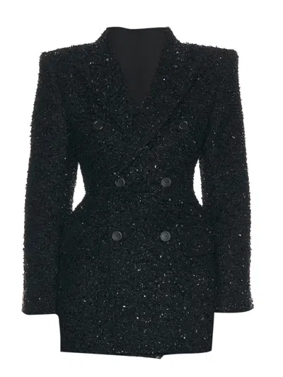 BALENCIAGA BLACK DOUBLE BREASTED BLAZER