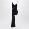 Balenciaga Black Draped Mini Dress In Jersey Women In Black
