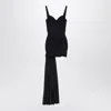 Balenciaga Black Draped Mini Dress In Jersey In Black