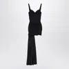 Balenciaga Black Draped Mini Dress In Jersey In Black