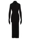 Balenciaga Draped Asymmetric Satin-jersey Maxi Dress In Black