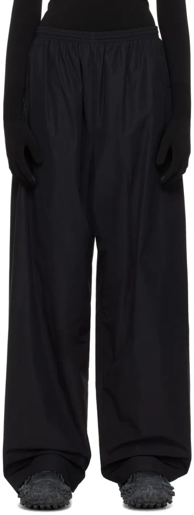 Balenciaga Black Drawstring Track Trousers In 1000 Black