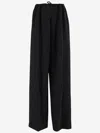 Balenciaga Black Drawstring Wide-leg Pants In Black