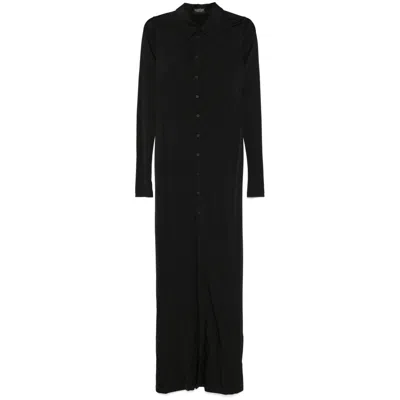 Balenciaga Long-sleeved Maxi Shirt Dress In Black