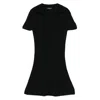 Balenciaga Ribbed Mini Dress In Black