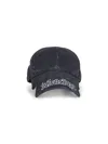 Balenciaga Black Drill Blackletter Script Cap In Black
