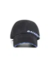 Balenciaga Tilted Typo Cap In Cotton Drill Accessories In Gray