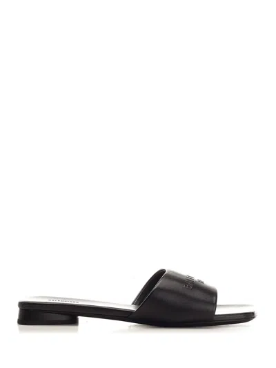 Balenciaga Women Slipper With Logo In Black