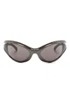 Balenciaga Dynamo Wrap Oversized-frame Sunglasses In Grey
