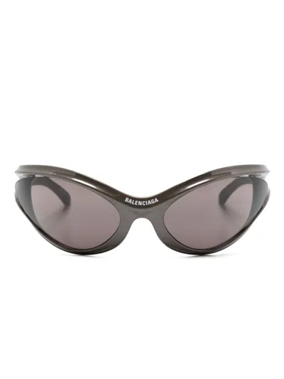Balenciaga Dynamo Wrap Oversized-frame Sunglasses In Grey