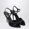 Balenciaga Black Dynastie Satin Sandals In Black