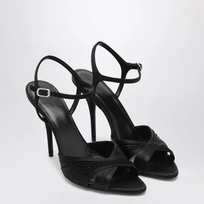 BALENCIAGA BLACK DYNASTIE SATIN SANDALS
