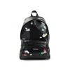 Balenciaga Black Explorer Backpack In Leather With Printed Stickers