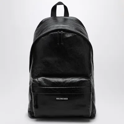 Balenciaga Explorer Backpack With Logo Applique In Black