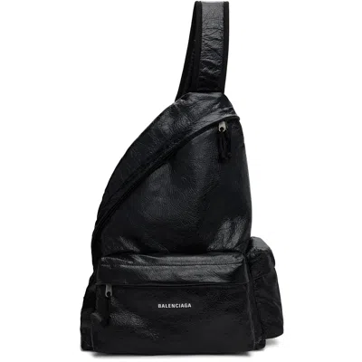Balenciaga Black Explorer Sl Backpack In 1090-black