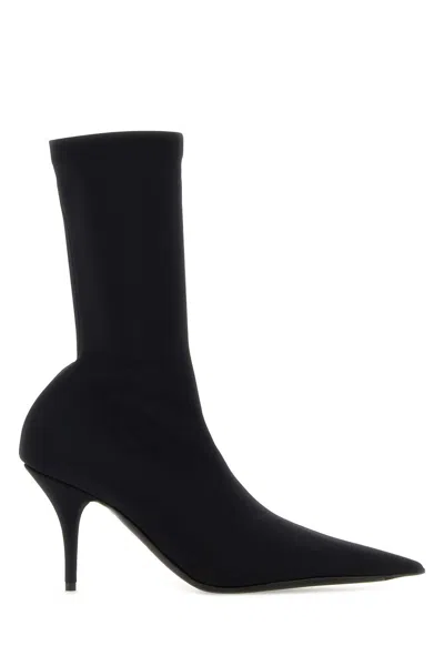 Balenciaga Black Fabric Knife Ankle Boots