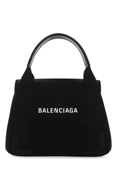 Balenciaga Black Fabric Navy Cabas Xs Handbag In 1000