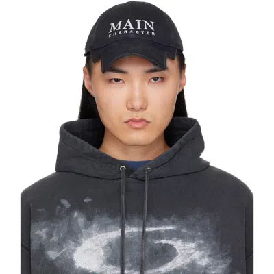 Balenciaga Black Faded Cotton Drill Cap In 1002-faded Black