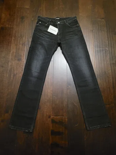 Pre-owned Balenciaga Black Faded Light Vintage Denim Jeans