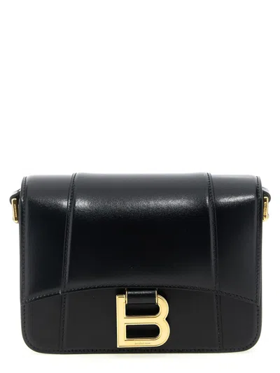 Balenciaga Black Flap Hourglass Small Crossbody Bag