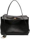Balenciaga Black Flap Leather Tote Bag