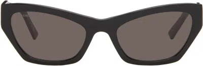 Balenciaga Black Flat Text Cateye Sunglasses