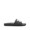 Balenciaga Black Sandals With Maxi Contrasting Logo In Tech Fabric Man In Black