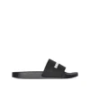 Balenciaga Logo-embossed Pool Slides In Black